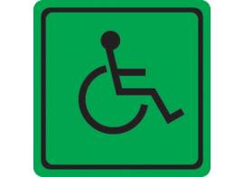 Пиктограмма Символ доступности для инвалидов 200х200 зеленый